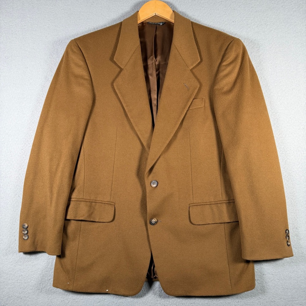 Vito Rufolo Mens 40R Camel Cashmere Wool Blazer Sport Coat Made in Italy Brown